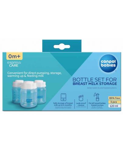 Комплект контейнери за съхранение на кърма Canpol babies - 3 х 120 ml - 4