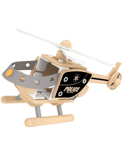 Дървен конструктор Classic World - Полицейски хеликоптер - 2