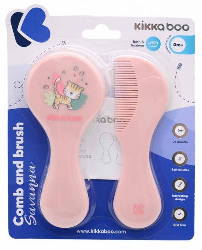 Комплект гребен и четка за коса KikkaBoo Savanna - Pink - 6
