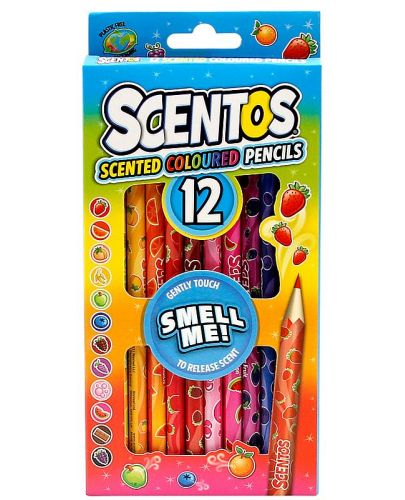 Комплект от ароматни цветни моливи Scentos - 12 цвята - 1