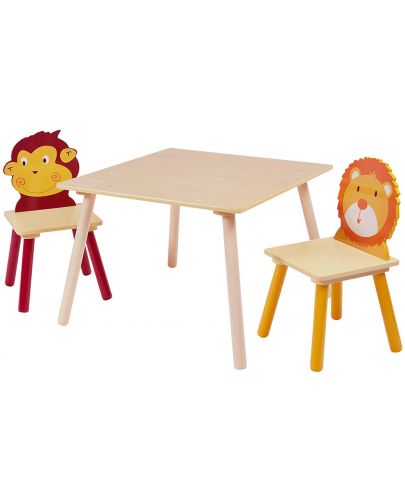 Комплект детска маса с 2 столчета Ginger Home - Animals - 1