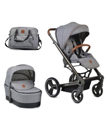 Комбинирана детска количка Cangaroo - Icon 2 в 1, сива - 5