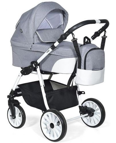 Комбинирана количка Baby Giggle - Alpina 3 в 1, тъмносива - 1