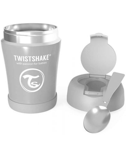 Контейнер за храна Twistshake - Сив, неръждаема стомана, 420 ml  - 1
