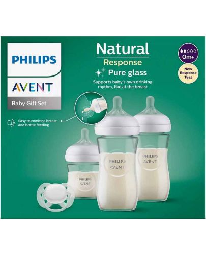 Комплект от 3 броя шишета Philips Avent - Natural Response 3.0, със залъгалка - 6