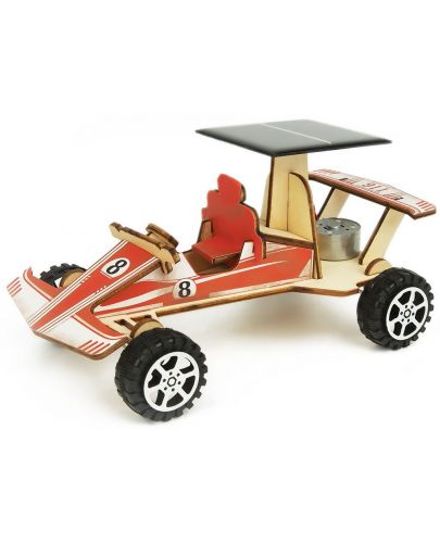 Комплект Tooky Toy - Направи сам 3D дървена кола със соларна батерия - 1