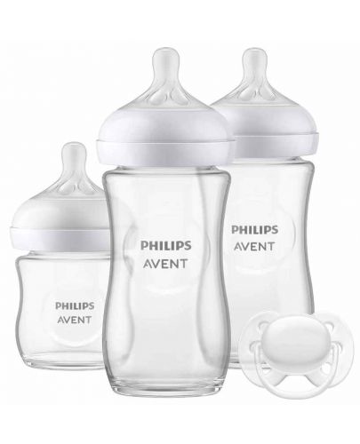 Комплект от 3 броя шишета Philips Avent - Natural Response 3.0, със залъгалка - 2