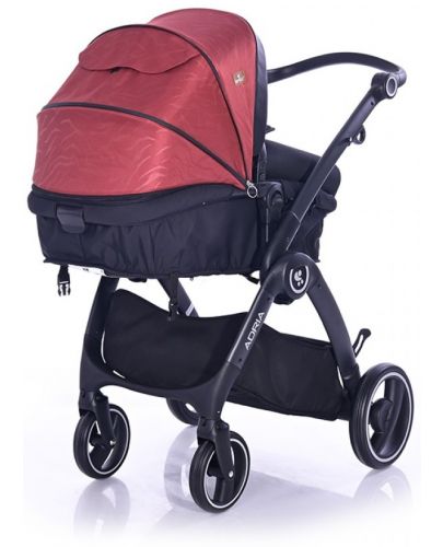 Комбинирана детска количка Lorelli - Adria, Black and Red - 4