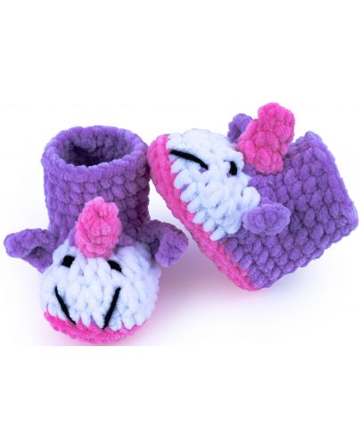 Комплект Softy - Играчка еднорог и обувки, лилав, 6-12 месеца - 3