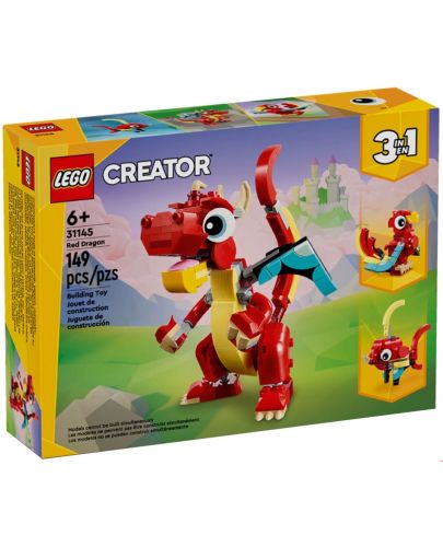 Конструктор LEGO Creator 3 в 1 - Червен дракон (31145) - 1