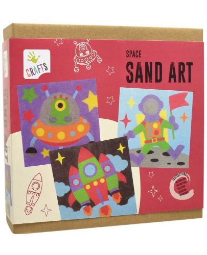 Комплект за рисуване с цветен пясък Andreu toys - Космос - 1
