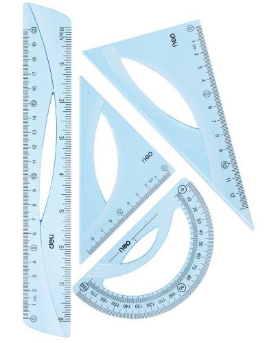Комплект за чертане Deli Woove - EH12, 4 части, с линия 20 cm - 1