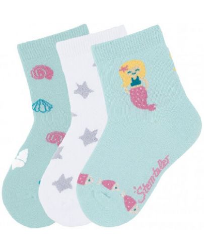 Комплект детски чорапи Sterntaler - с русалка, 19/22 размер, 3 чифта - 1