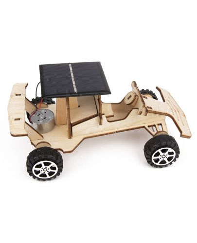 Комплект Tooky Toy - Направи сам 3D дървена кола със соларна батерия - 2