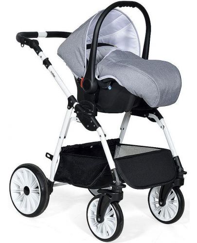 Комбинирана количка Baby Giggle - Alpina 3 в 1, тъмносива - 4