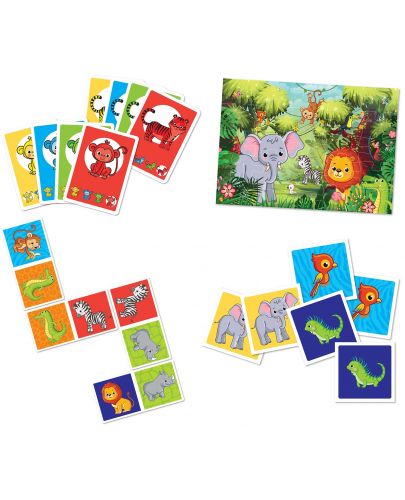 Комплект детски игри Grafix - Джунгла, 4 в 1 - 2