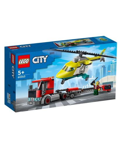 Конструктор Lego City - Превоз на спасителен хеликоптер (60343) - 1