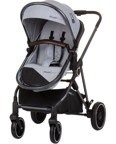 Комбинирана бебешка количка Chipolino - Аура, пепелно сива - 5