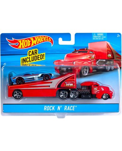 Комплект Mattel Hot Wheels Super Rigs - Камион и кола, асортимент - 4
