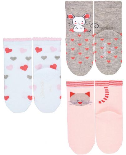 Комплект детски чорапи Sterntaler - За момиче, 17/18 размер, 6-12 месеца, 3 чифта - 2