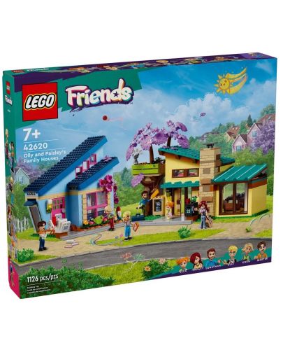 Конструктор LEGO Friends - Фамилните къщи на Оли и Пейсли (42620) - 1