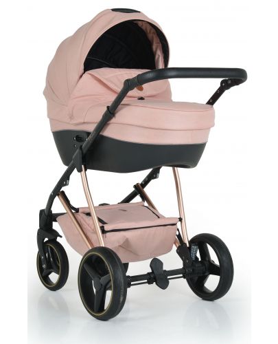 Комбинирана бебешка количка 3 в 1 Moni - Florence, розова - 3
