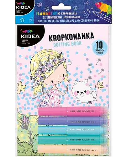 Комплект за оцветяване Kidea - Фея, с маркери и печати - 1