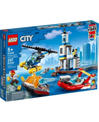 Конструктор LEGO City -  Морска полиция и пожарна мисия (60308) - 1