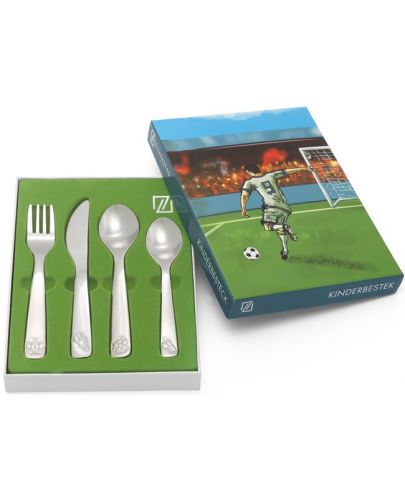 Комплект детски прибори за хранене Zilverstad - Футбол, 4 части - 1