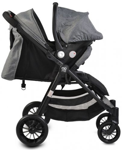 Комбинирана детска количка Moni - Sindy 2 в 1, сива - 6