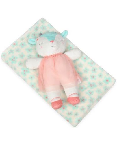 Комплект одеяло и плюшена играчка Baby Matex - Carol, 85 х 100 cm, Овчица - 1