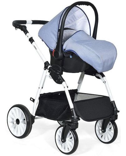 Комбинирана количка Baby Giggle - Alpina, 2 в 1, синя - 7