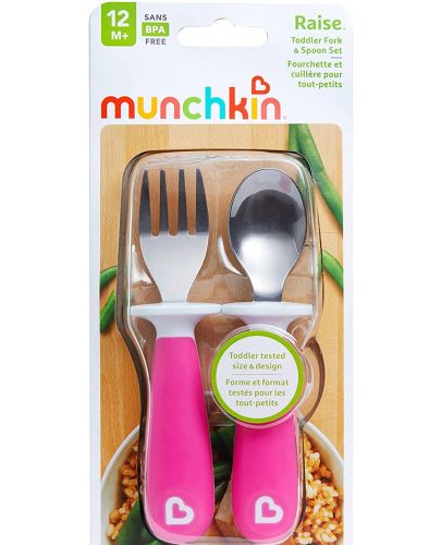 Комплект прибори за хранене Munchkin 2 броя, розови - 1