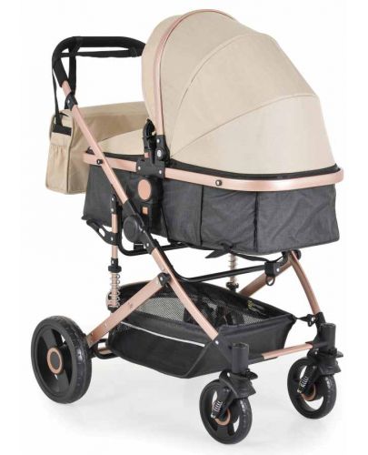 Комбинирана бебешка количка Moni - Ciara, бежова с черно - 7