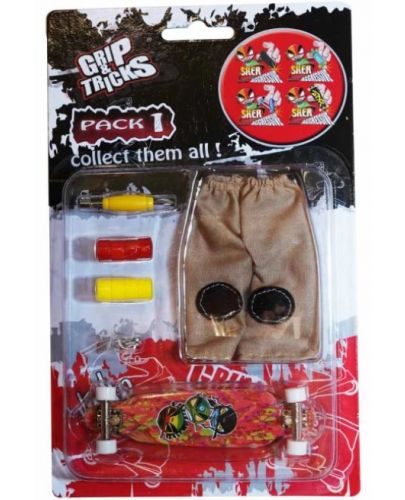 Комплект играчки за пръсти Grip&Trick - Long Board, червен - 1
