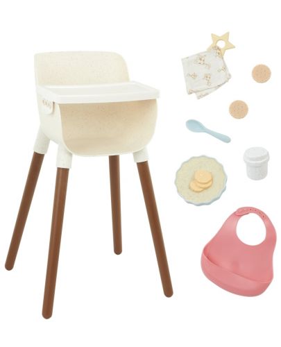 Комплект за кукли Battat Lulla Baby - Столче и аксесоари за хранене, 14 части - 1