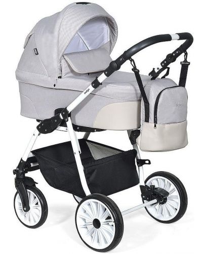 Комбинирана количка Baby Giggle - Alpina, 2 в 1, светлосива - 1