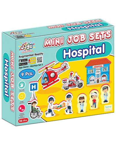 Комплект говорещи играчки Jagu - Болница, 9 части - 1