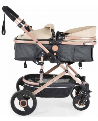 Комбинирана бебешка количка Moni - Ciara, бежова с черно - 8