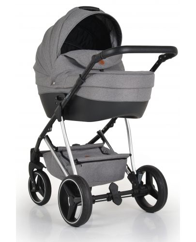 Комбинирана бебешка количка 3 в 1 Moni - Florence, сива - 4