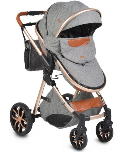 Комбинирана детска количка Moni - Alma, тъмносива - 1