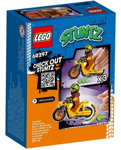 Комплект Lego City Stunt - Каскадьорски мотоциклет за разрушаване (60297) - 2