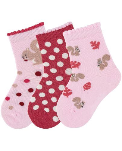 Комплект детски чорапи Sterntaler - С катеричка, 23/26 размер, 2-4 години, 3 чифта - 1