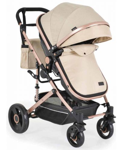 Комбинирана бебешка количка Moni - Ciara, бежова с черно - 2