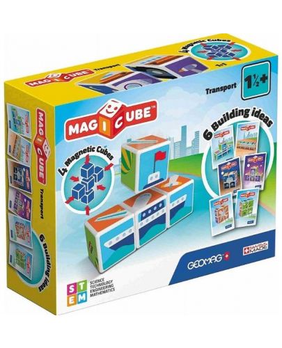 Комплект магнитни кубчета Geomag - Magicube, Транспортни средства, 7 части - 1