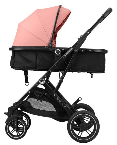 Комбинирана бебешка количка 3 в 1 KikkaBoo - Alba, с трансформираща седалка, розова - 3