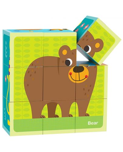 Комплект дървени кубчета Tooky Toy, 9 броя - 3