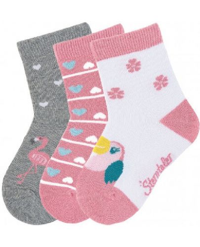 Комплект детски къси чорапи за момиче Sterntaler - 27/30 размер, 3 чифта - 1