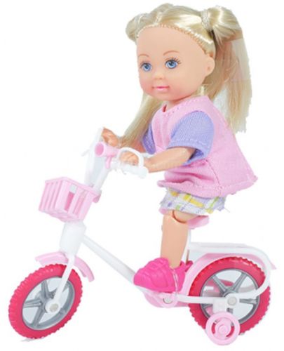 Комплект Simba Toys Evi Love - Еви, с бяло колело и розова шапка - 1