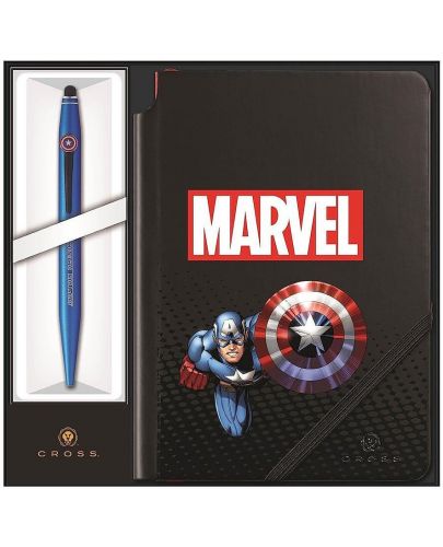 Комплект тефтер и химикалка Cross Tech2 - Marvel Captain America, A5 - 1